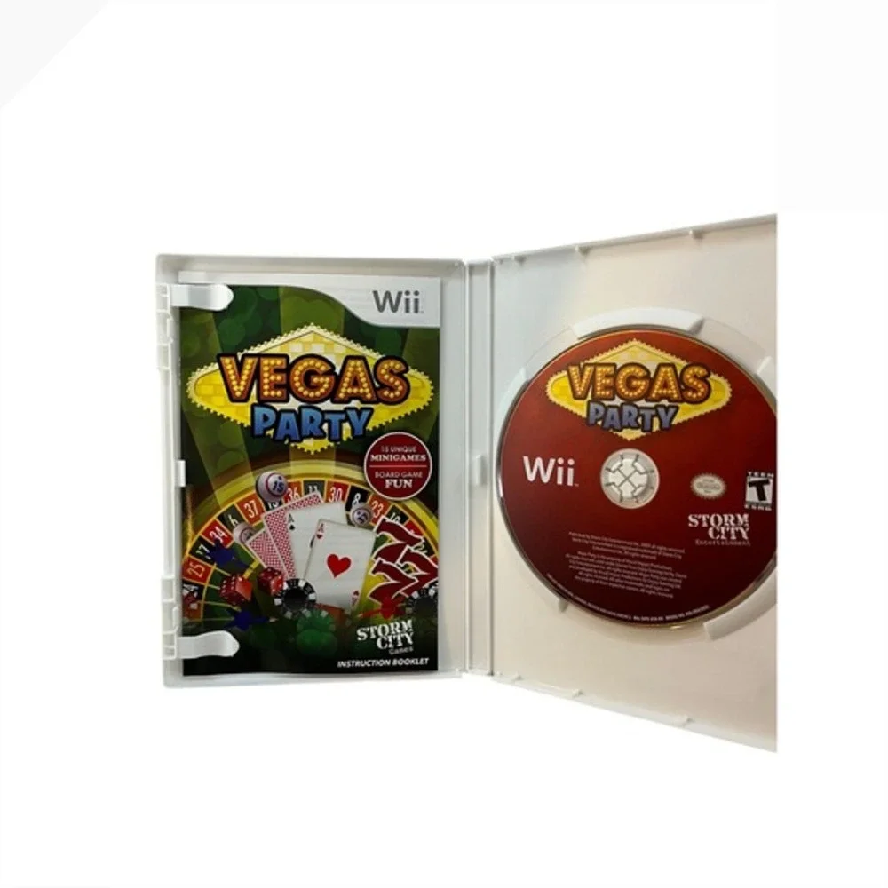 Storm City Games Vegas Party Nintendo Wii Teen NTSC‎ Excellent Complete CIB